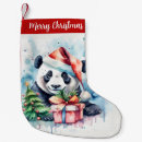 Search for panda christmas stockings Watercolor