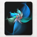 Search for fractal flower mousepads Blue