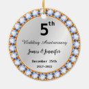 Search for 5th wedding anniversary christmas tree decorations 5 year anniversary