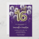 Search for purple balloons birthday invitations Calligraphy handwritten font
