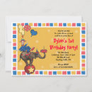 Search for circus 1st birthday invitations Clown