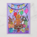Search for purple cat birthday cards Cute