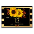 Search for sunflower numbers table cards Gold