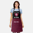 Search for red plaid aprons Black and red