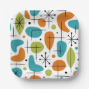 Search for mid century modern patterns paper plates Vintage
