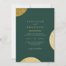 Search for gold and emerald green wedding invitations Minimalist
