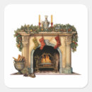 Search for christmas fireplace stickers Vintage
