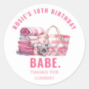 Search for pool party favor stickers Girl