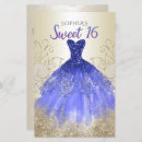 Search for royal blue gold sweet 16 invitations Glitter
