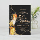 Search for champagne 50th birthday invitations Black and gold