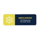 Search for navy and yellow return address labels Nautical