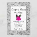Search for pink black lingerie party invitations Shower