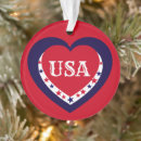 Search for red white and blue christmas tree decorations Country