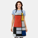 Search for red white blue aprons Mondrian