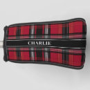 Search for red and black plaid golf head covers White