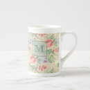 Search for monogram pink flowers mugs Feminine