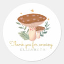 Search for woodland birthday thank you stickers Mushroom