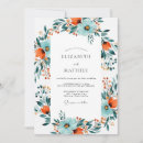 Search for teal and burnt orange wedding invitations Watercolor