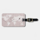 Search for world map luggage tags Girly