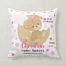 Search for teddy bear cushions Baby girl