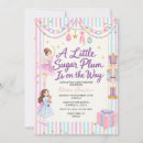 Search for plum baby shower invitations Sugar plum fairy