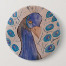 Search for peacock feathers badges Watercolor