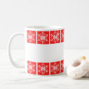 Search for red white snowflakes mugs Seasons greetings
