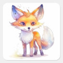 Search for fox cubs stickers Watercolor