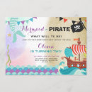 Search for mermaid and pirate birthday invitations Siblings