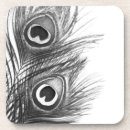 Search for peacock feather coasters Black
