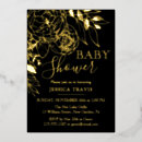 Search for new years baby invitations Black and gold