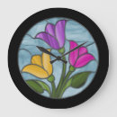 Search for stained glass clocks Flowers