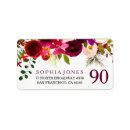 Search for red floral return address labels Boho