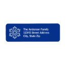 Search for blue snowflakes return address labels Modern