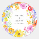 Search for watercolor flowers wedding stickers Wildflowers