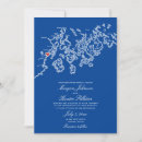 Search for map wedding invitations Navy blue