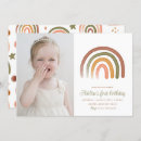 Search for gender neutral birthday invitations Boho rainbow
