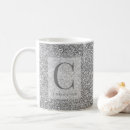 Search for glitter monogram mugs Silver