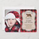 Search for boy bear birthday invitations Rustic