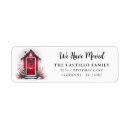Search for red door return address labels Watercolor