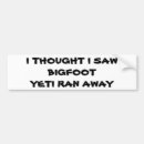 Search for snowman bumper stickers Sasquatch