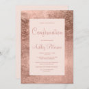 Search for elegant confirmation invitations Rose gold