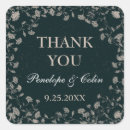 Search for square thank you wedding stickers Black