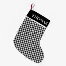 Search for black and white christmas stockings Gingham