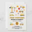 Search for construction birthday invitations Trucks