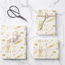 Search for retro vintage christmas wrapping paper Gold