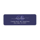Search for navy blue monogram return address labels Modern