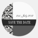 Search for black and white damask wedding stickers Monograms