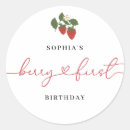 Search for 1st birthday favor stickers Baby girl