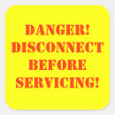 Search for danger stickers Warning